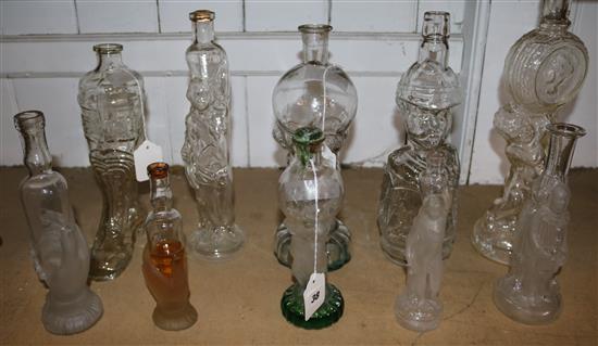 Collection of figural and other bottles